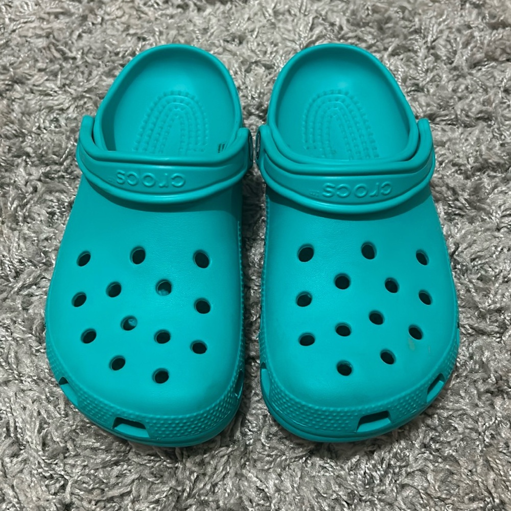 Teal Crocs